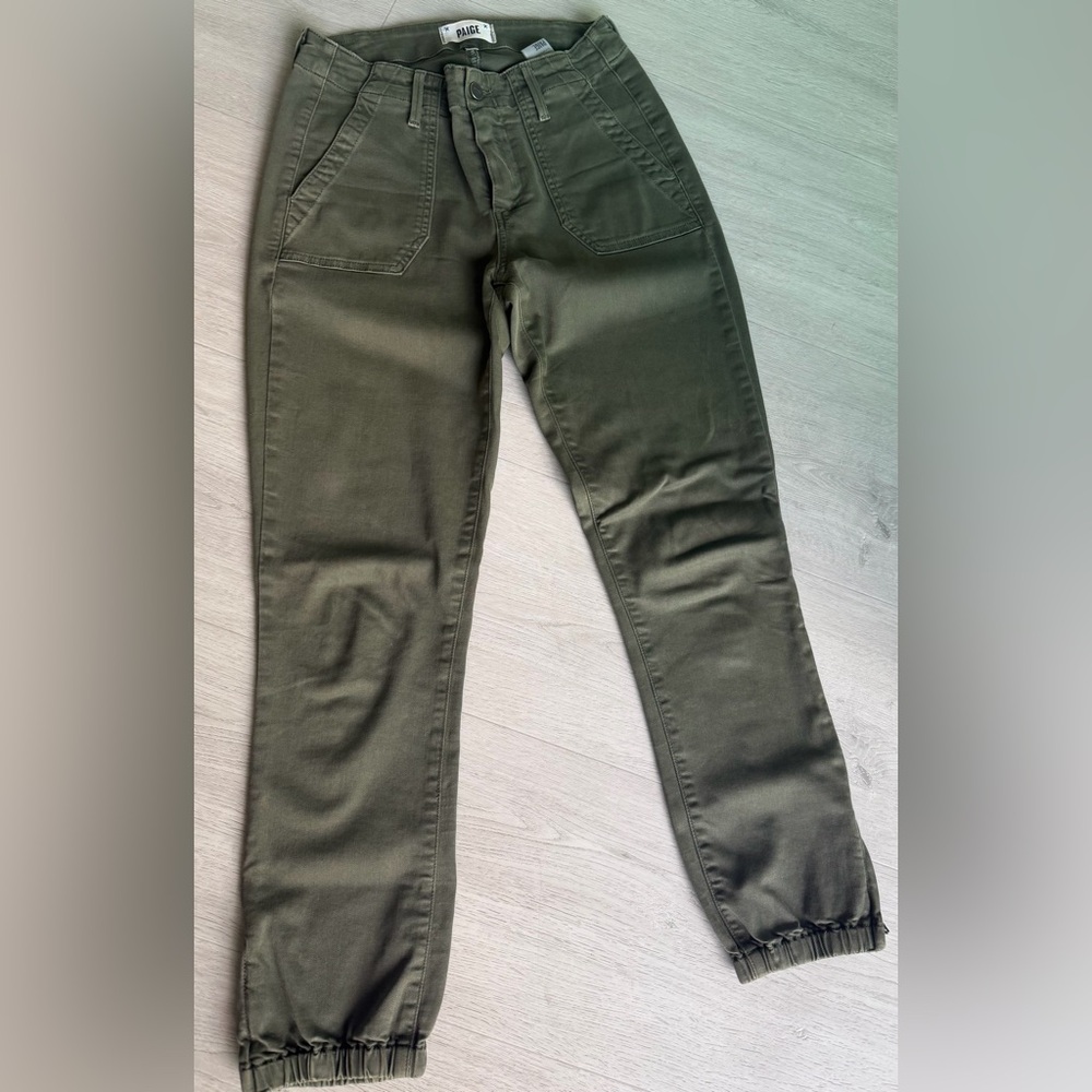 PAIGE Mayslie Olive Utility Slim Pants